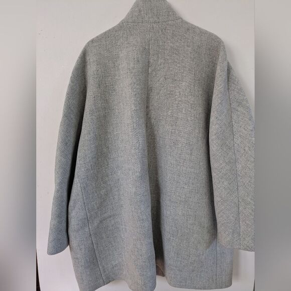 J. Crew Cocoon coat in Italian stadium-cloth wool blend Zip Jacket Grey Size - Picture 9 of 13
